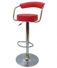 Удобен тапициран бар стол в червено